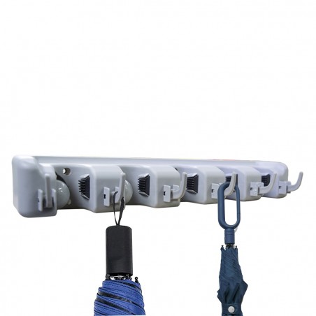 Porte-balais avec 6 crochets d’économie d’espace 126654 pour garage, cuisine