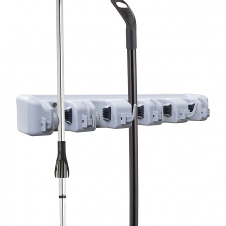 Porte-balais avec 6 crochets d’économie d’espace 126654 pour garage, cuisine