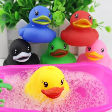 Set de 12 canards en caoutchouc 5 cm 929910 pour baignoire couleurs assorties