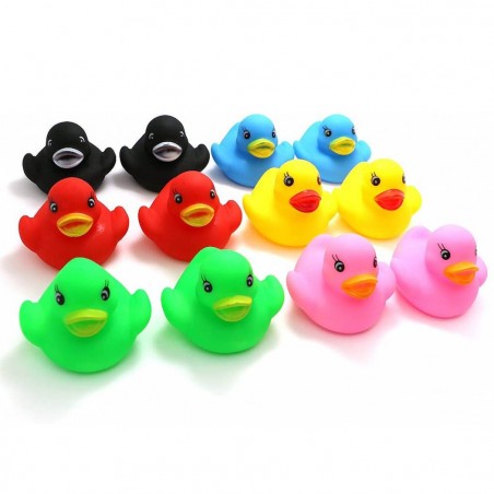Set de 12 canards en caoutchouc 5 cm 929910 pour baignoire couleurs assorties