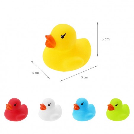 Set de 12 canards en caoutchouc 5 cm 929910 pour baignoire couleurs assorties