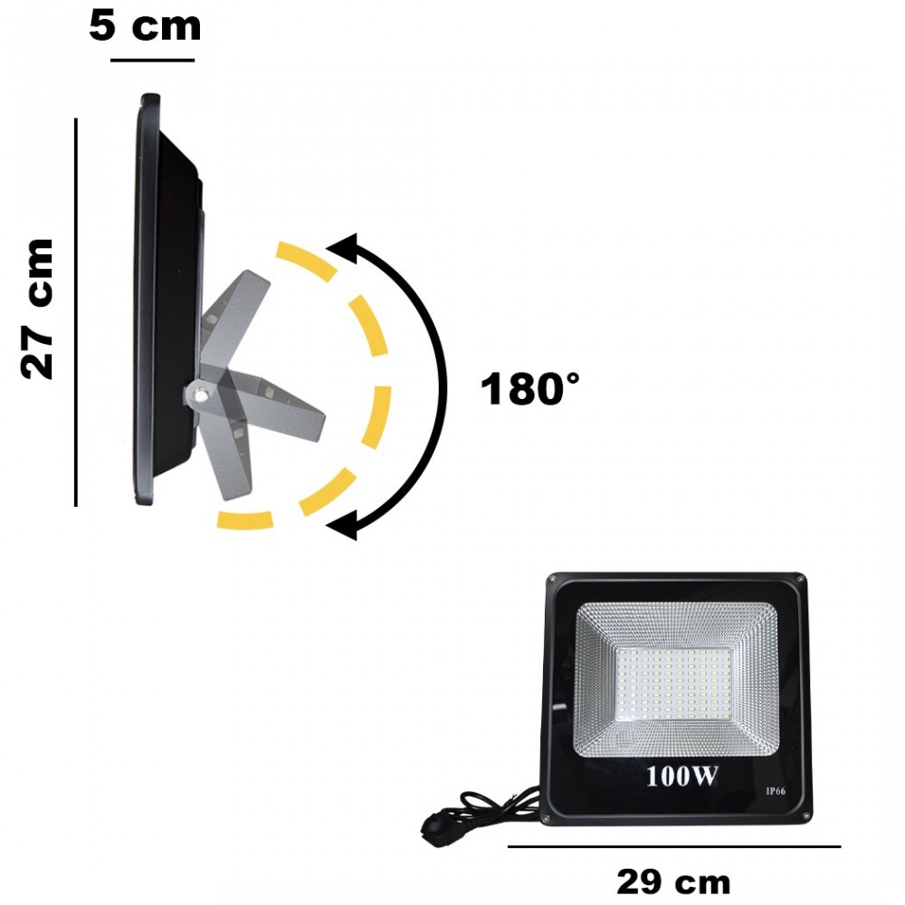 Phare extérieur led mur lumière 100W étanche...
