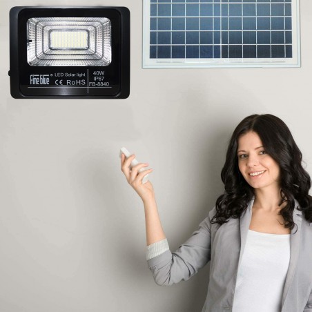 Phare led avec recharge solaire 40W étanche IP67 FB-8840 6500K lumière froide