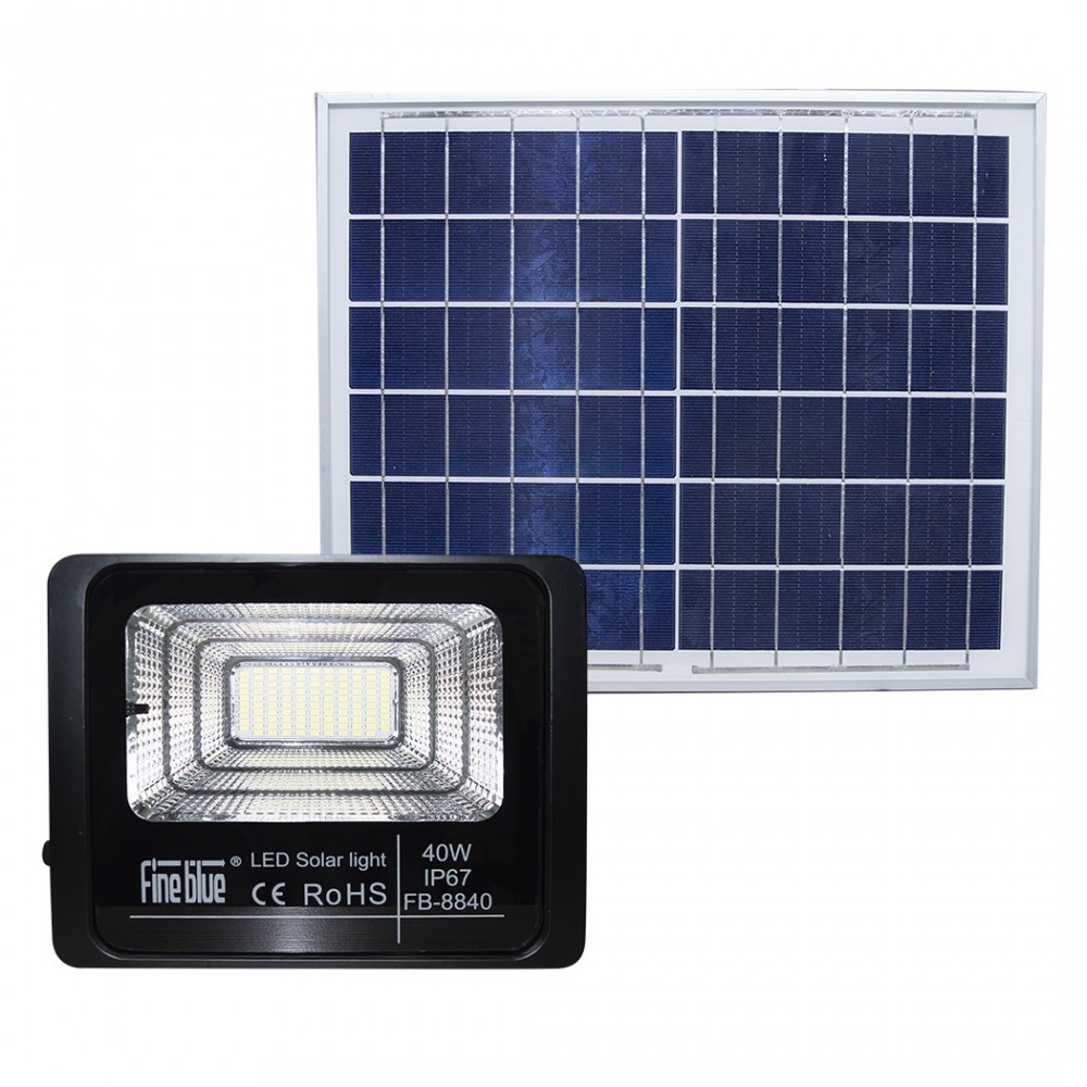 Phare led avec recharge solaire 40W étanche IP67 FB-8840 6500K lumière froide
