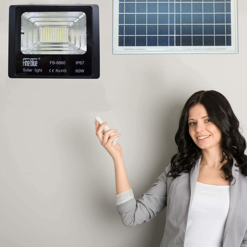 Phare led avec recharge solaire 60W étanche...