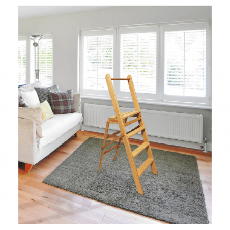 Échelle 4 marches art 111 escalier en bois 127x39x72cm jusqu’à 150 kg refermable