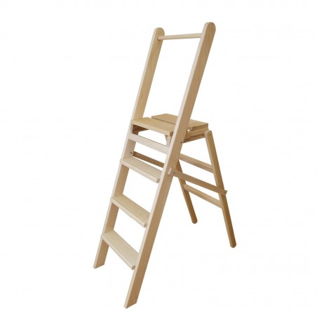 Échelle 4 marches art 111 escalier en bois 127x39x72cm jusqu’à 150 kg refermable