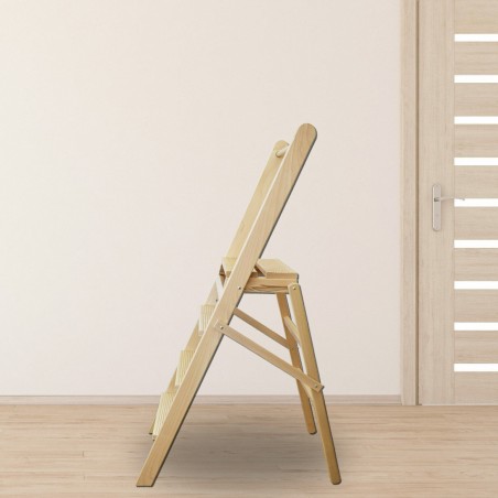 Échelle 4 marches art 111 escalier en bois 127x39x72cm jusqu’à 150 kg refermable