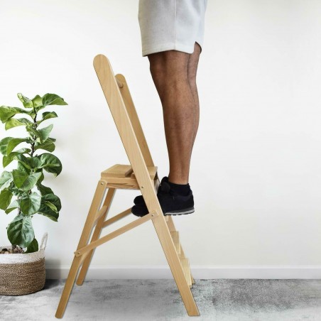 Échelle 4 marches art 111 escalier en bois 127x39x72cm jusqu’à 150 kg refermable