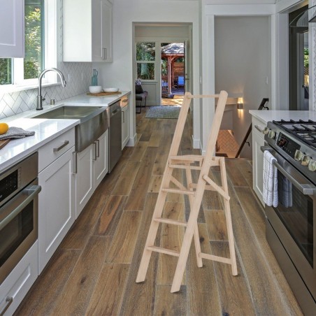 Échelle 4 marches art 111 escalier en bois 127x39x72cm jusqu’à 150 kg refermable