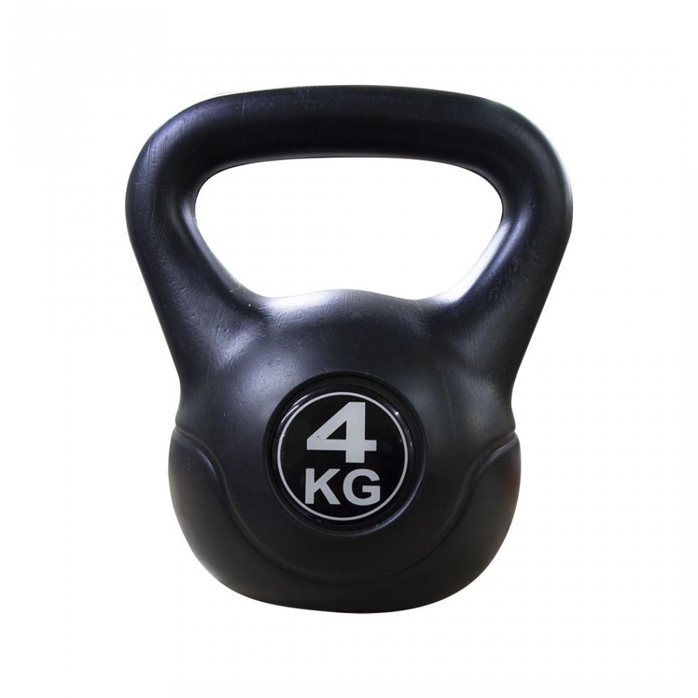 Kettlebell fitness 4kg en pvc 186946 avec sable et poignée anti-frottement