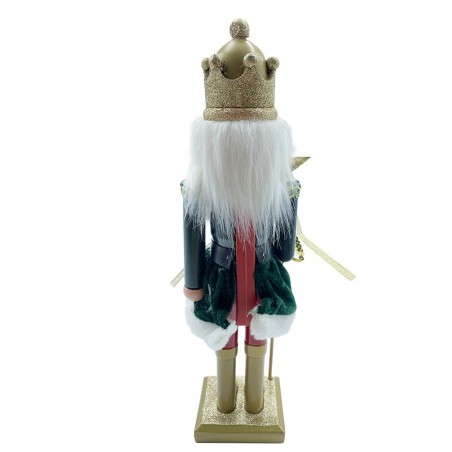 Soldat casse-noix 40h cm 392001 VERT Décorations de Noël Sceptre étoile