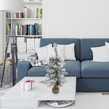 Arbre de Noël 60h cm enneigé 309018 avec base de jute, 42 branches pliantes PVC