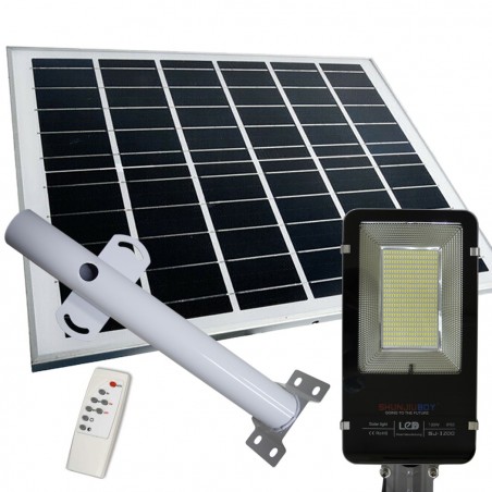 Lampadaire lumineux led route 100W support 061007 panneau solaire crépusculaire