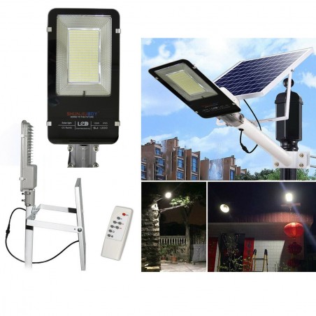 Lampadaire lumineux led route 100W support 061007 panneau solaire crépusculaire