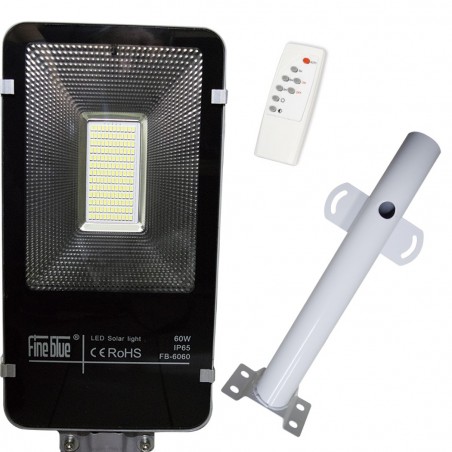 Lampadaire conduit smd à charge solaire 000114 avec télécommande 60W et support