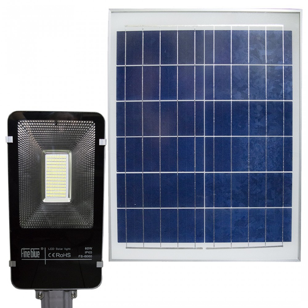 Lampadaire conduit smd à charge solaire 000114 avec télécommande 60W et support