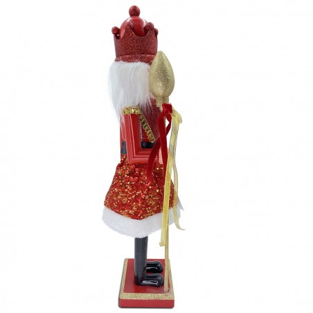 Soldat casse-noix 60H cm 392002 ROUGE décoration de Noël avec sceptre