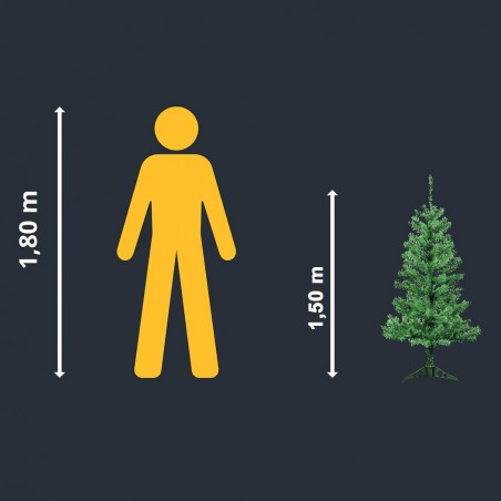 Arbre de Noël 150H cm 245005 avec 200 branches pliantes en PVC épicéa artificiel