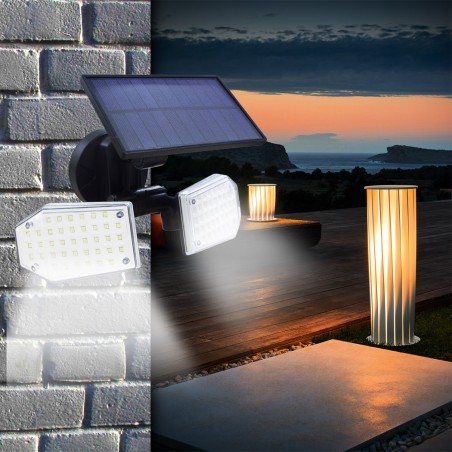 Lampe de panneau solaire grand-angle 270°. 78 LED 640788 capteur de mouvement