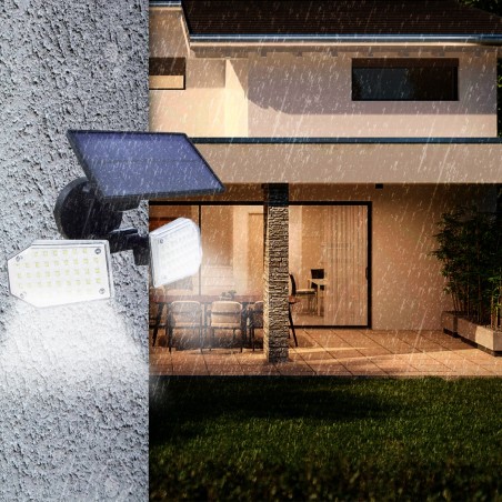 Lampe de panneau solaire grand-angle 270°. 78 LED 640788 capteur de mouvement