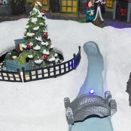 Village de Noël décoration TRAIN 361001 mouvement lumières et musique 37x27x21cm