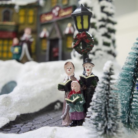 Village de Noël décoration TRAIN 361001 mouvement lumières et musique 37x27x21cm