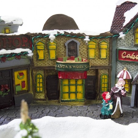 Village de Noël décoration TRAIN 361001 mouvement lumières et musique 37x27x21cm