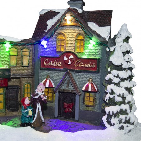 Village de Noël décoration TRAIN 361001 mouvement lumières et musique 37x27x21cm