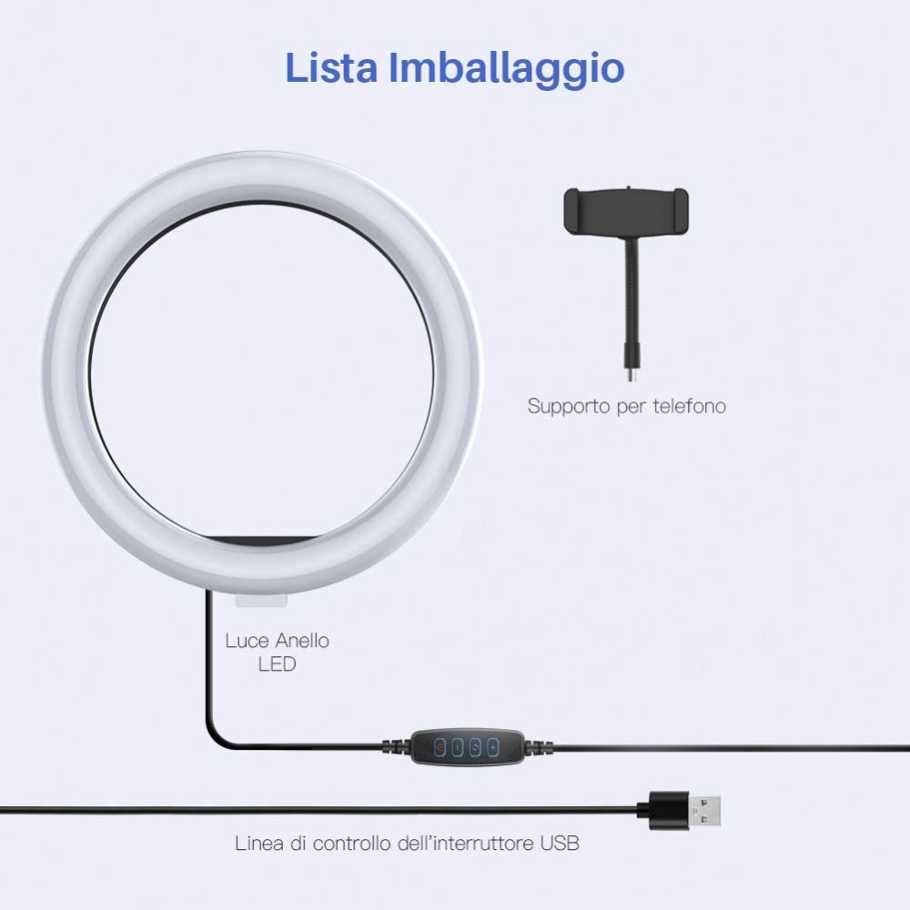 Lampe à anneau de lumière led 30 cm selfie avec...