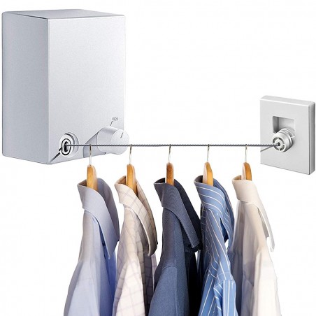 Corde à linge rétractable en acier inoxydable extensible jusqu’à 4mt