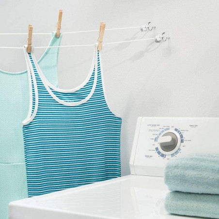 Séchoir à linge espace de rangement escamotable par mur extensible jusqu’à 15mt