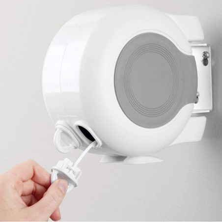 Séchoir à linge espace de rangement escamotable par mur extensible jusqu’à 15mt
