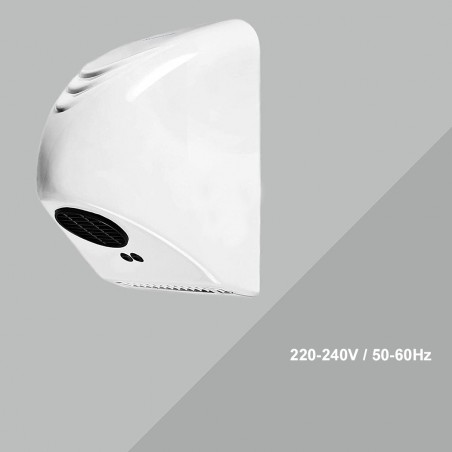 Sèche-mains automatique 1000W murale couleur blanc 14x5xh21,5 cm