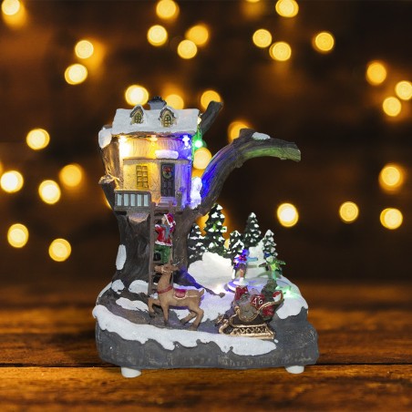 Village de Noël décoration MAISON 361008 mouvement lumières musique 19x16x22cm