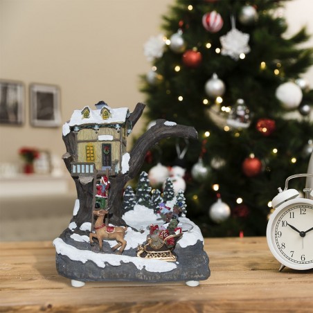 Village de Noël décoration MAISON 361008 mouvement lumières musique 19x16x22cm