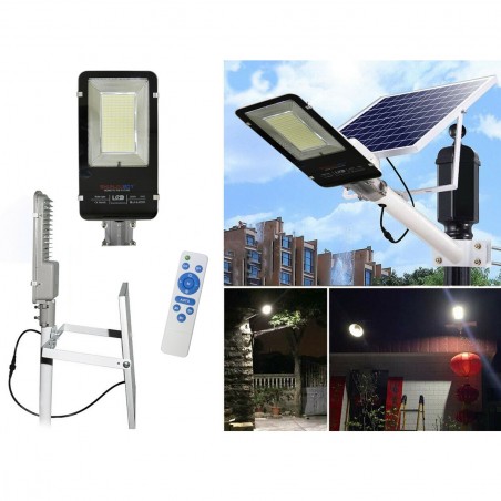 Lampadaire lumineux led route 200W support 062004 panneau solaire crépusculaire