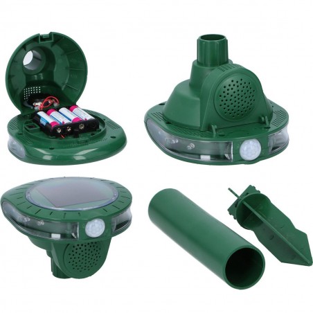 Répulsif chasse les taupes et les animaux, ultrasons 136271 avec panneau solaire