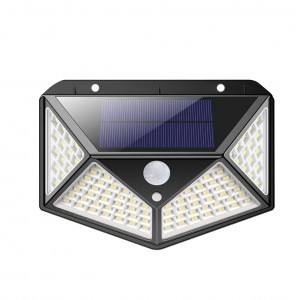 Lampe rechargeable solaire 641006 capteur mouvement 100 LED angle de lumière 270