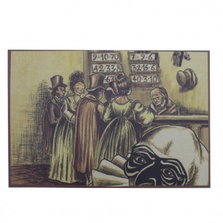 Tombola de la grimace napolitaine 423192 avec 90 numéros de bois et 48 dossiers