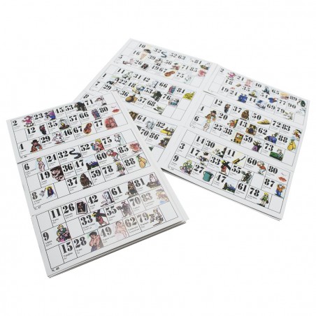Tombola de la grimace napolitaine 423192 avec 90 numéros de bois et 48 dossiers