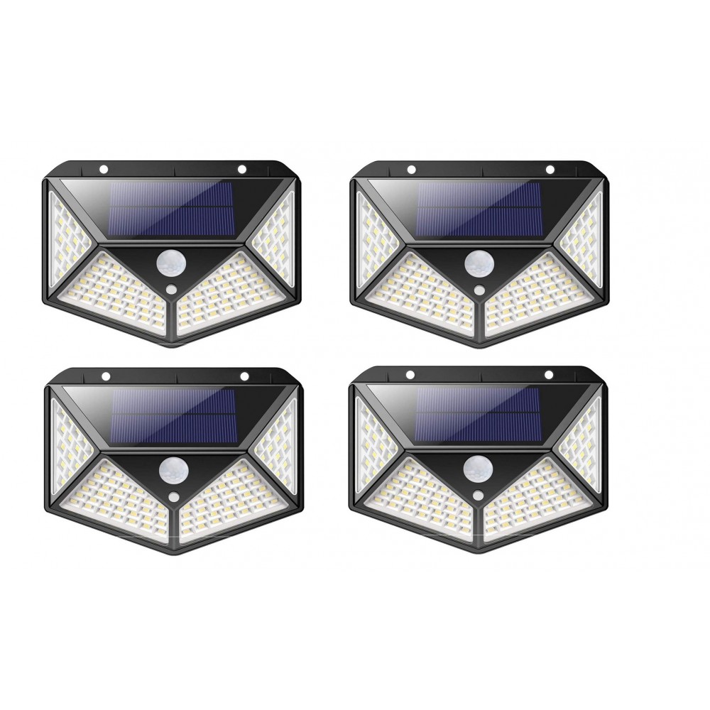 4 pièces Lampe solaire recharge 641006 capteur mouvement 100 angle LED 270