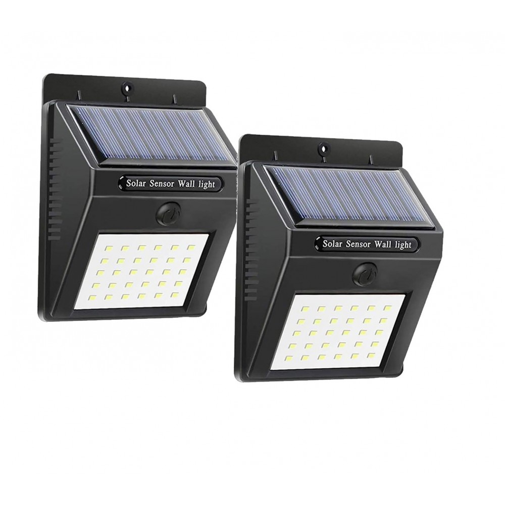 2 pièces Projecteur, recharge solaire et capteur de mouvement SMD 20 LED 1200mah