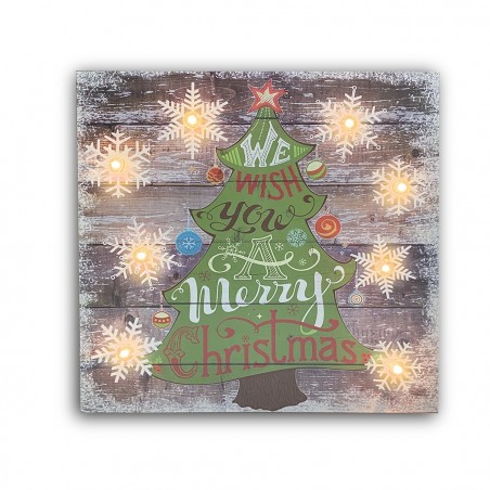 Tableau de Noël ARBRE CLASSIC 782312 avec lumières 35x35x4cm décorations de Noël