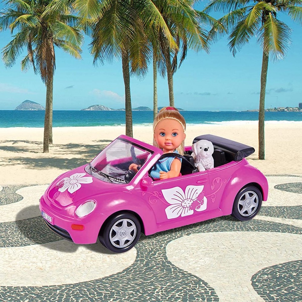 Eva’s Beetle voiture Evi rose avec chiot SIMBA...