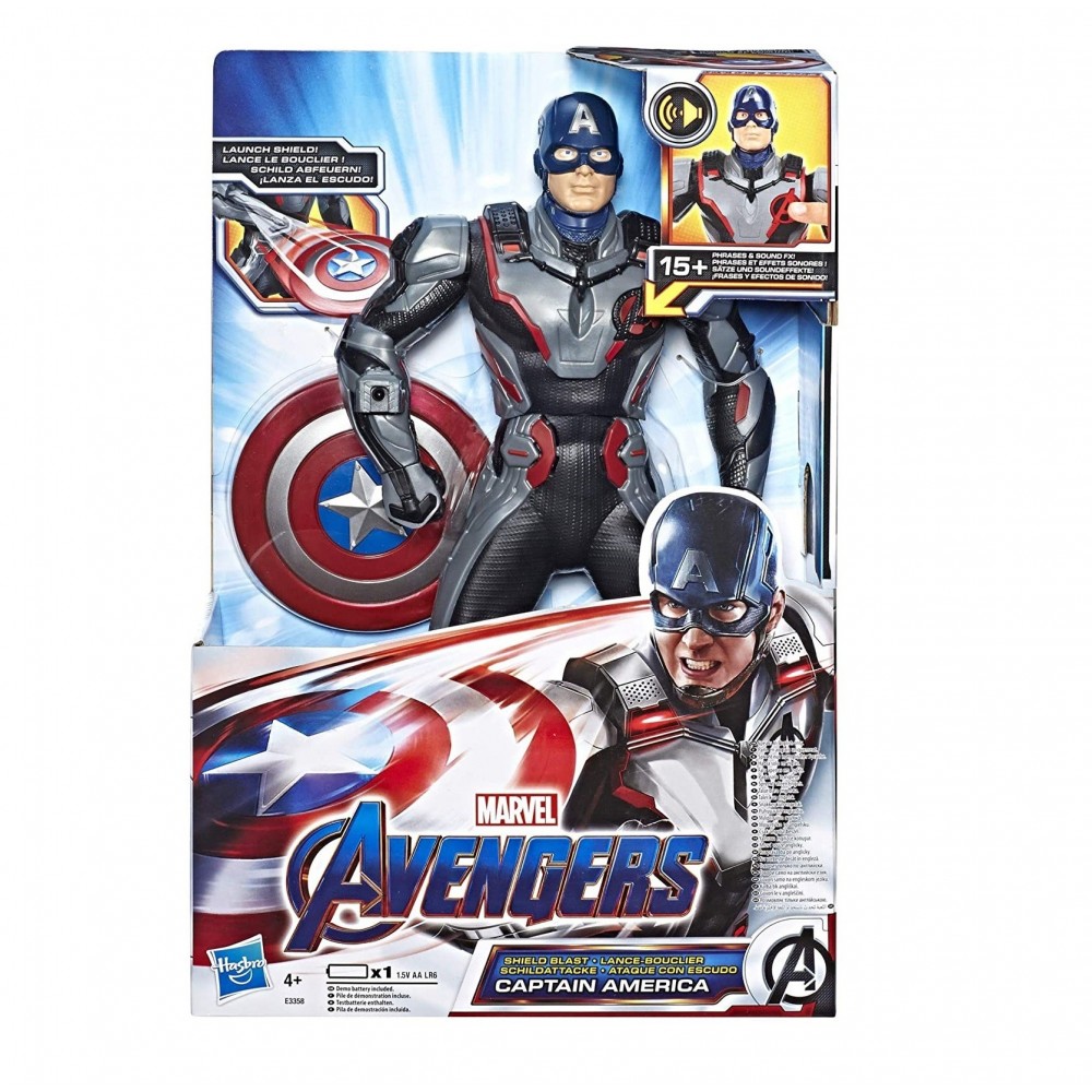 Captain America lance bouclier 30h cm Marvel Avengers 550821 sons et en anglais