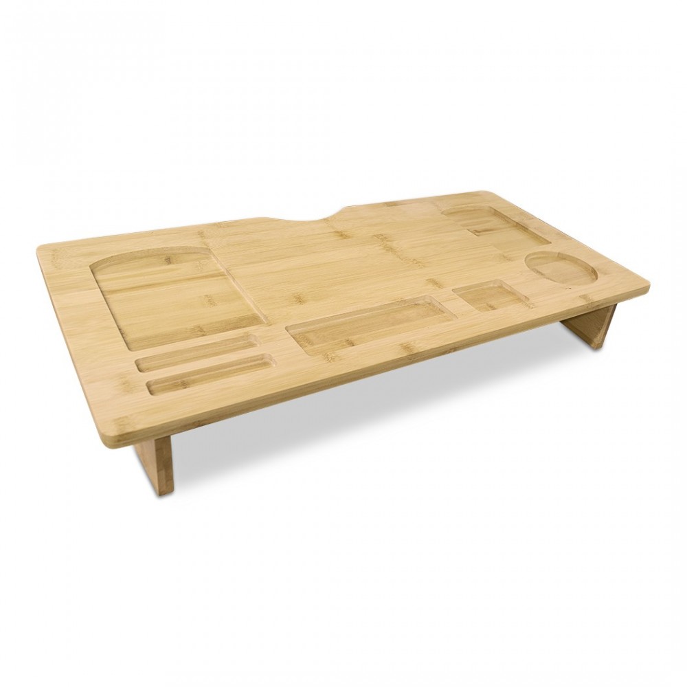 Organisateur de table support d’ordinateur multifonction en bois 60x30xH8 cm