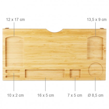 Organisateur de table support d’ordinateur multifonction en bois 60x30xH8 cm