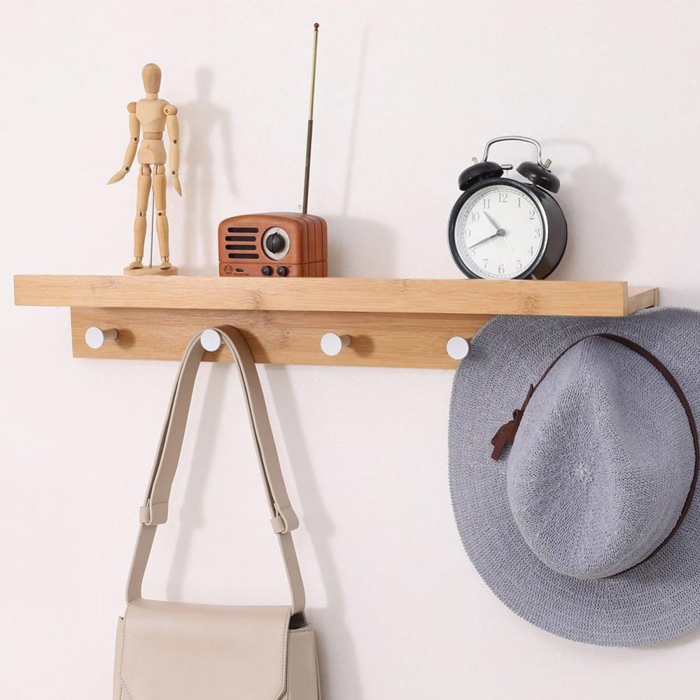 Etagère 5 crochets porte-manteaux serviettes en...