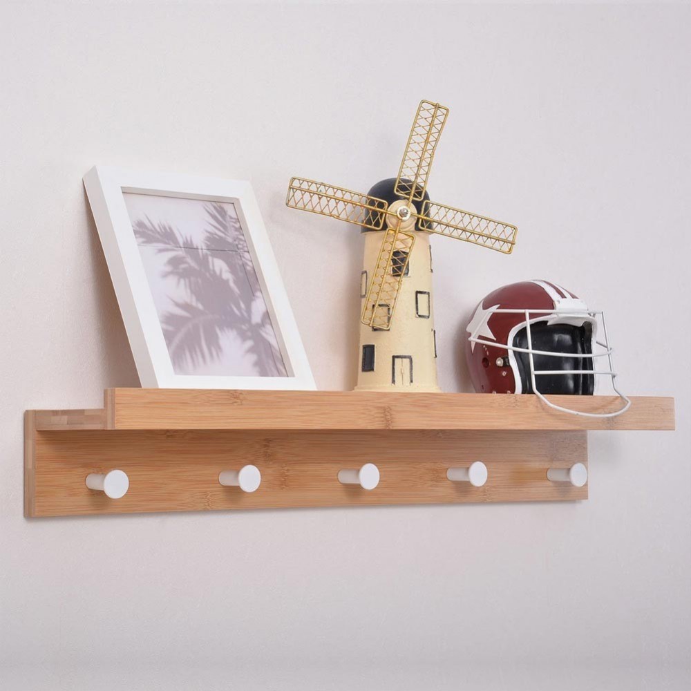 Etagère 5 crochets porte-manteaux serviettes en...